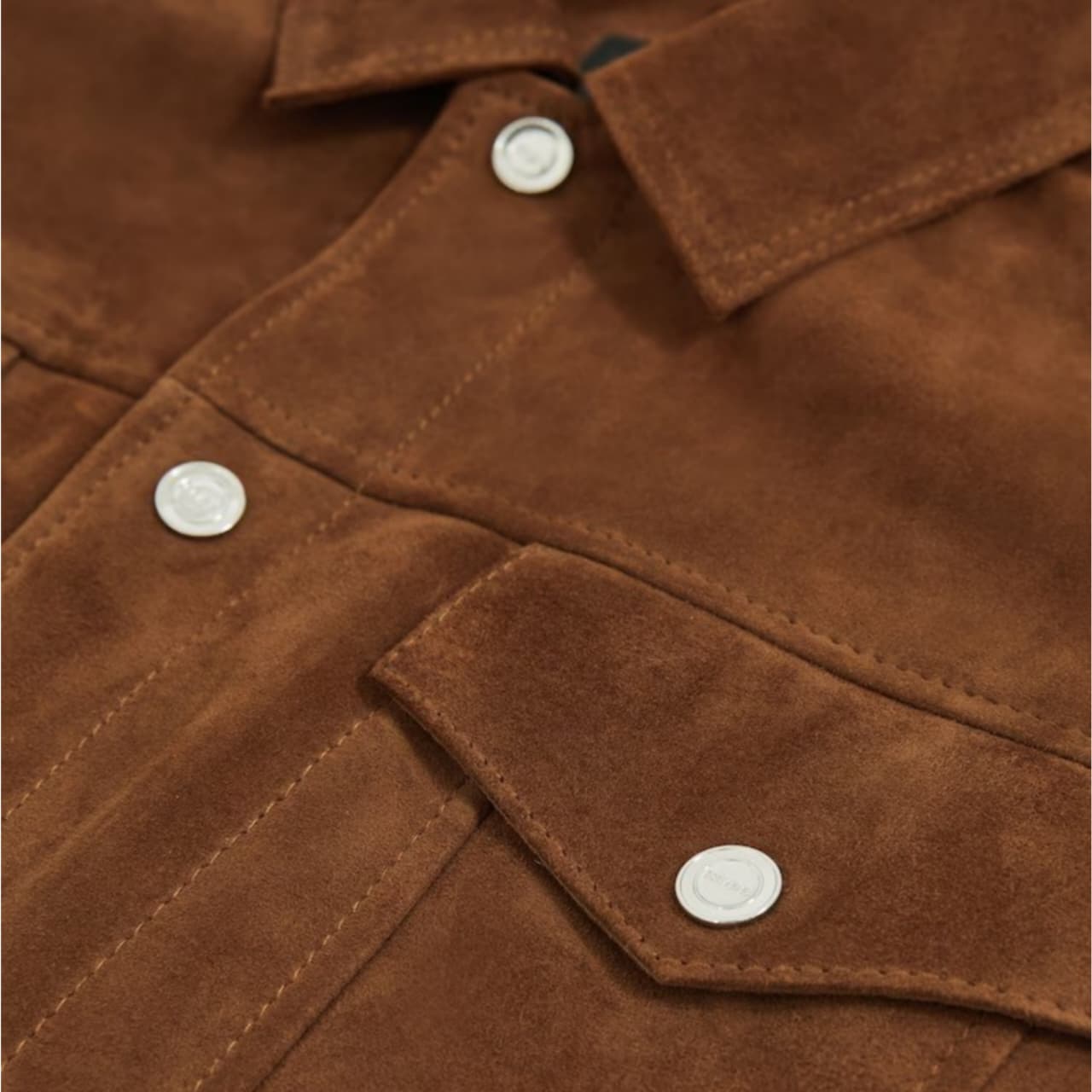 Men's Brown Suede Leather Trucker Jacket – Classic Button Front