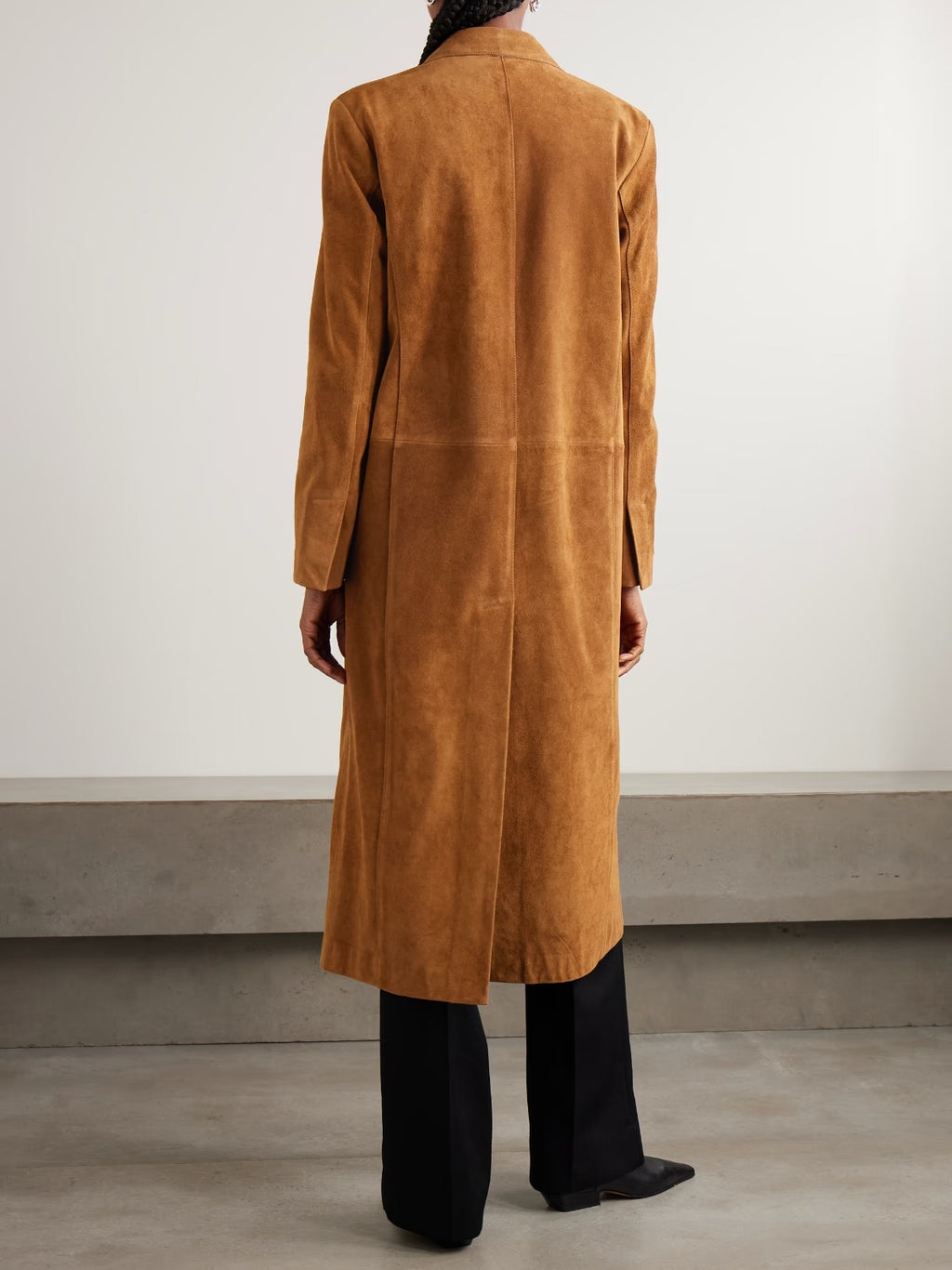 Women Brown Suede Trench Coat